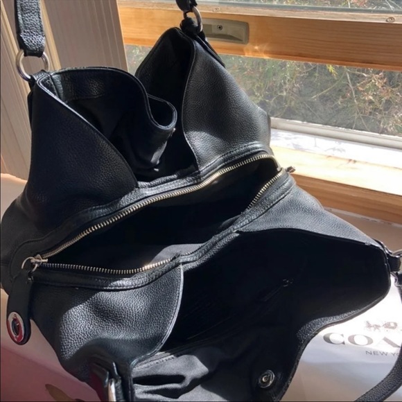 Coach Black Leather Edie 31 Tote - Picture 3 of 10